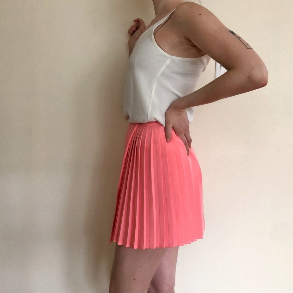 Topshop Coral Asymmetrical Mini-Skirt